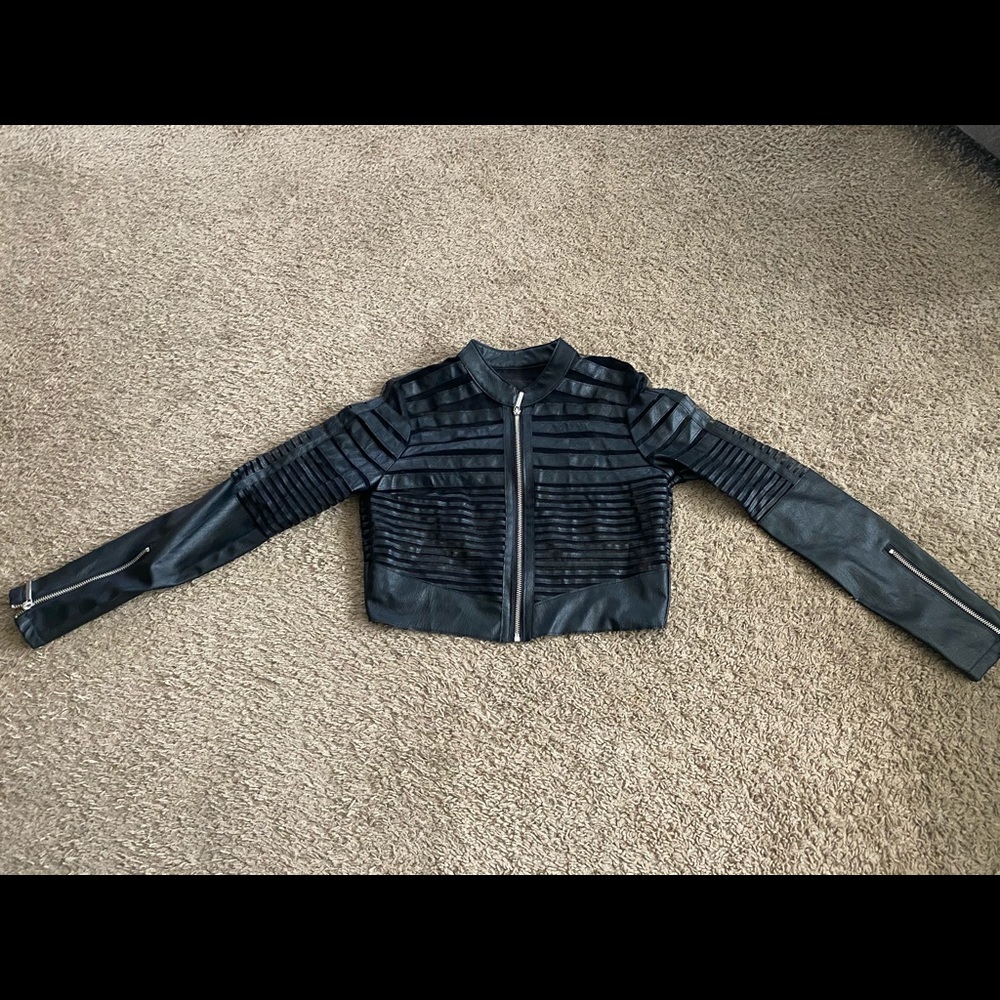 Mesh cropped jacket